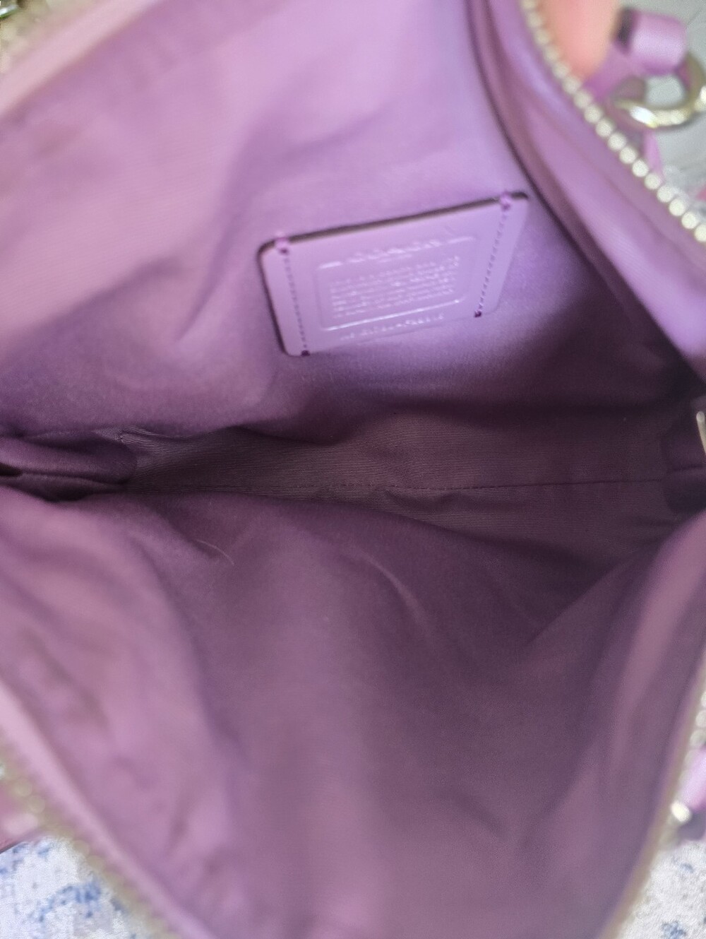 Coach Pebbled Leather Satchel — Lavender - Picture 6 of 7